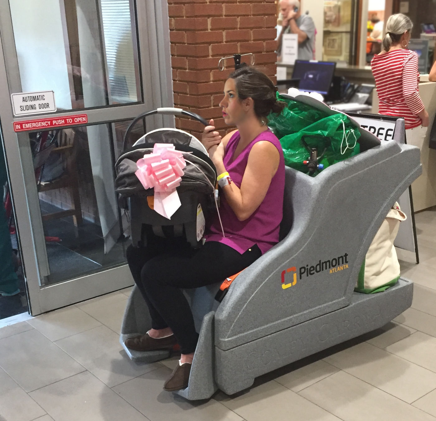 Piedmont Atlanta Patient in CarryAll Cart wheelchair